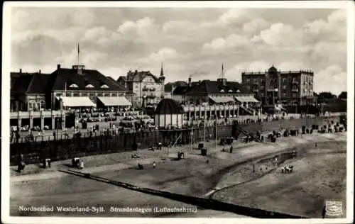 Ak Westerland auf Sylt, Strandanlagen, Luftbild