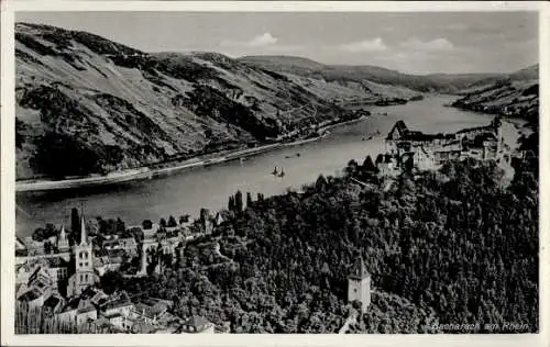 Ak Bacharach am Rhein, Teilansicht, Panorama