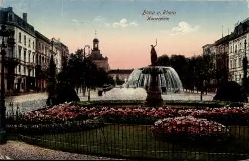 Ak Bonn am Rhein, Kaiserplatz, Springbrunnen