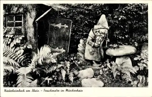 Ak Niederheimbach am Rhein, Froschmaler im Märchenhain, Bes. Ernst Heilmann