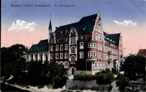 Ak Bad Kreuznach in Rheinland Pfalz, Blick auf St. Marienwörth, Straßenpartie