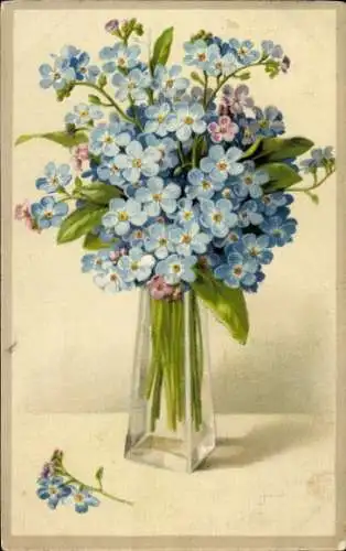 Ak Vergissmeinnicht in der Blumenvase
