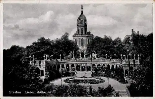 Ak Wrocław Breslau Schlesien, Liebichshöhe, Treppe