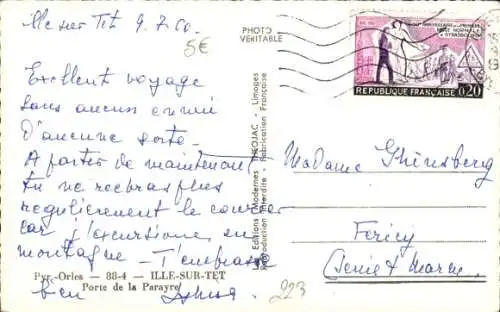 Ak Ille sur Têt Östliche Pyrenäen, Porte de la Parayre