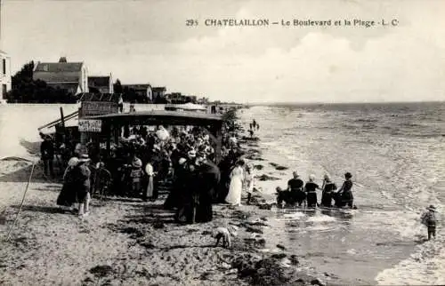 Ak Châtelaillon Charente Maritime, Boulevard, Strand