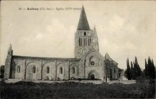 Ak Aulnay Charente Maritime, Kirche