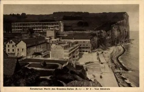 Ak Grandes Dalles Seine Maritime, Sanatorium Marin, Steilküste