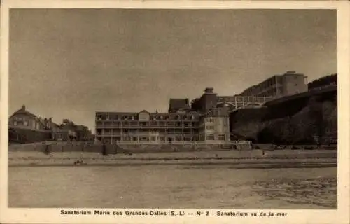 Ak Grandes Dalles Seine Maritime, Sanatorium Marin, vu de la mer