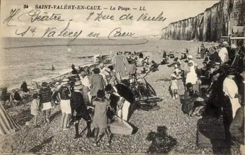 Ak Saint Valery en Caux Seine Maritime, Strand