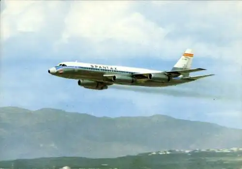 Ak Spanisches Passagierflugzeug der Spantax, Convair CV 990 A Coronado