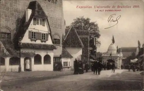 Ak Bruxelles Brüssel, Exposition Universelle 1910, Le alt Düsseldorf, American Bar, Weltausstellung