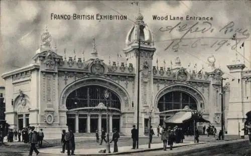 Ak Bruxelles Brüssel, Franco-Britische Ausstellung 1910, Eingang Wood Lane