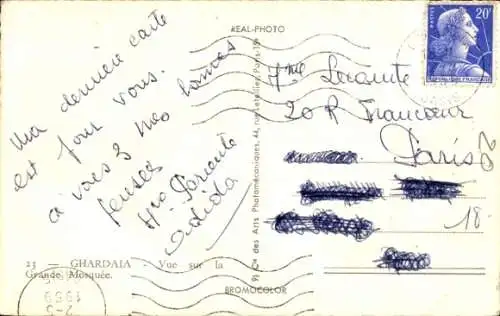 Ak Ghardaïa Algerien, Blick auf die Große Moschee