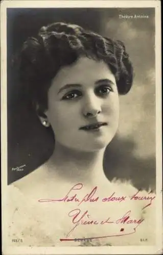 Ak Schauspielerin Blanche Denège, Theatre Antoine, Portrait