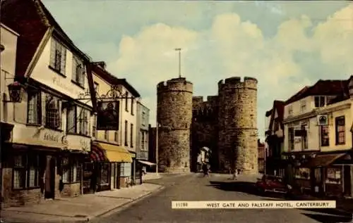 Ak Canterbury Kent England, West Gate, Falstaff Hotel