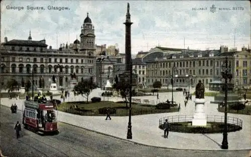 Ak Glasgow Schottland, George Square