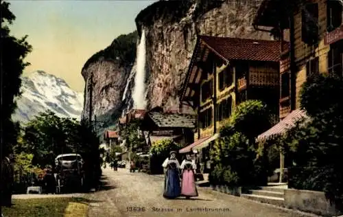 Ak Lauterbrunnen Kanton Bern, Straßenpartie