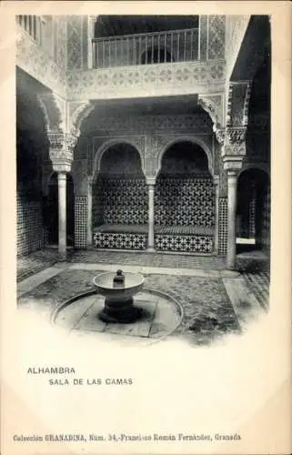 AK Granada Andalusien Spanien, Alhambra, Zimmer der Betten