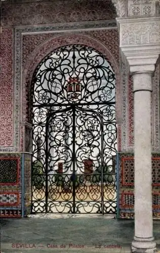 Ak Sevilla Andalusien, Casa de Pilatos, das Tor