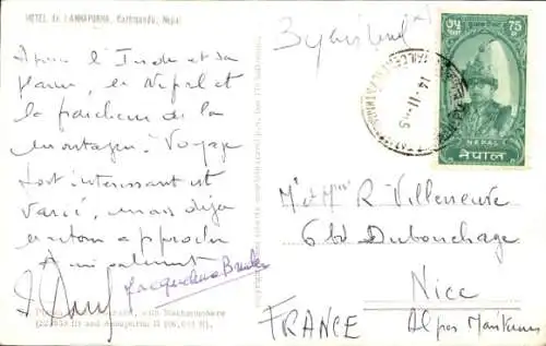 Ak Kathmandu Nepal, Panorama, Machapucharé