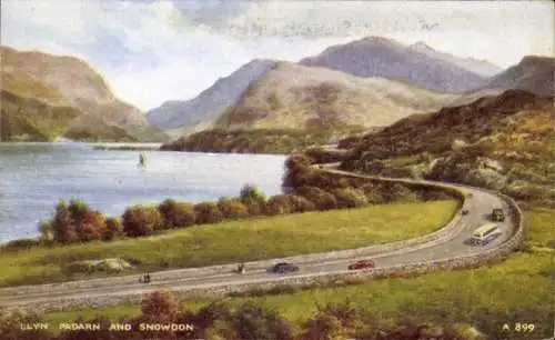 Ak County Gwynedd Wales, Llyn Padarn, Snowdon