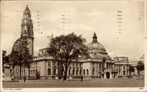 Ak Cardiff Wales, Rathaus