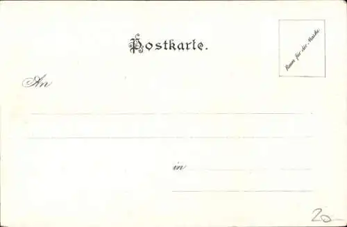 Litho Bad Ischl in Oberösterreich, Hotel Goldstern, Totalansicht, Wappen