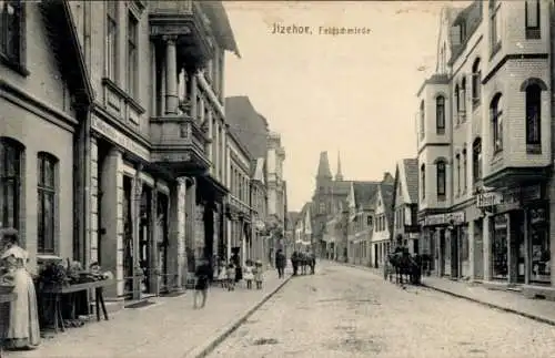 Ak Itzehoe in Schleswig Holstein, Feldschmiede, Heinr. Jürgensen, Drogerie Geffers