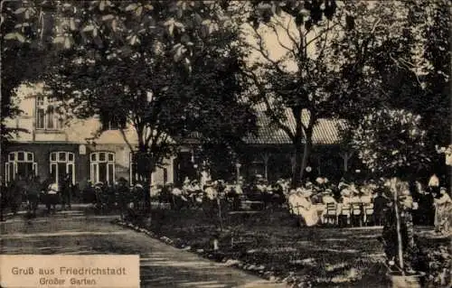 Ak Friedrichstadt an der Eider Nordfriesland, Großer Garten, Gasthaus