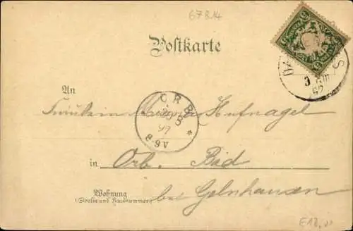 Litho Dannenfels in der Pfalz, Donnersberg, Waldhaus, Ludwigsturm, Kurhotel