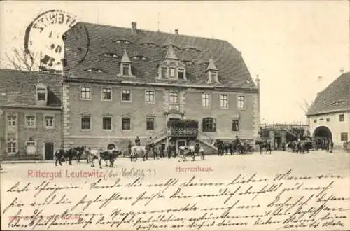 Ak Leutewitz bei Meißen, Rittergut, Herrenhaus