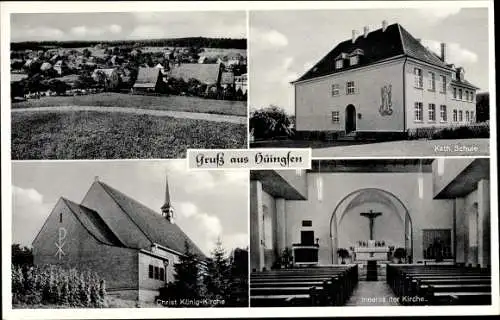 Ak Hüingsen Menden im Sauerland, Katholische Schule, Christ König Kirche, Inneres