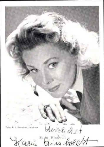 Ak Schauspielerin Karin Himboldt, Portrait, Autogramm