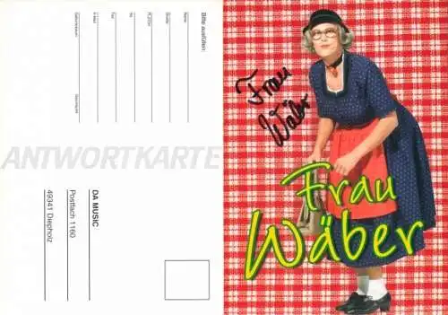 Ak Schauspielerin Frau Wäber, Portrait, Handtasche, Autogramm
