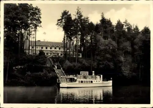 Ak Ruciane Nida Rudczanny Nidden Niedersee Masuren Ostpreußen, Kurhaus, Anlegestelle