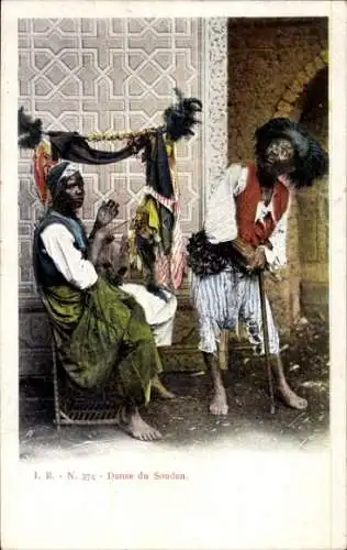 Ak Sudan, Tanzende Afrikaner, Afrikanische Tracht