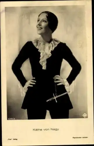 Ak Schauspielerin Käthe von Nagy, Portrait, Ufa Film, Ross Verlag 6367 3