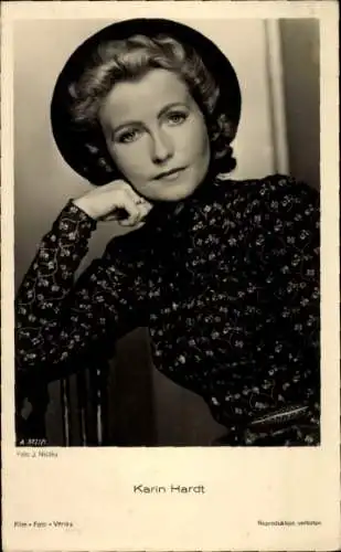 Ak Schauspielerin Karin Hardt, Portrait