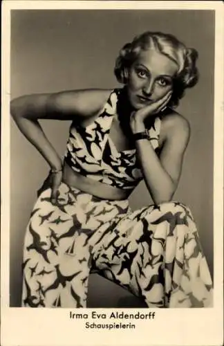 Ak Schauspielerin Irma Eva Aldendorff, Portrait