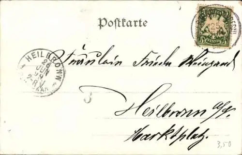 Litho Würzburg am Main Unterfranken, Festung Marienberg