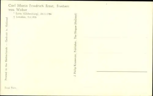 Ak Komponist Carl Maria von Weber, Portrait