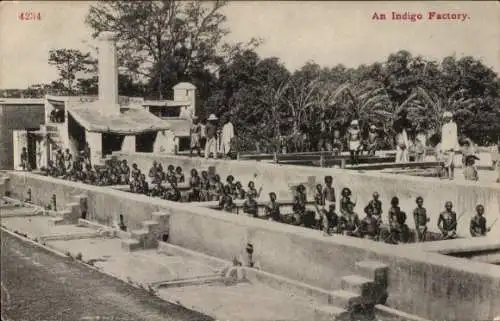 Ak Indien, Inder bei der Arbeit, Fabrik, Palmen