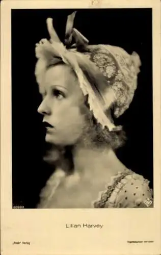 Ak Schauspielerin Lilian Harvey, Portrait, Hut