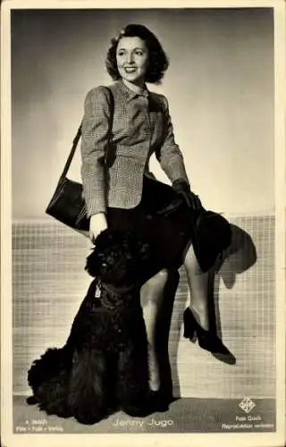 Ak Schauspielerin Jenny Jugo, Portrait, Hund