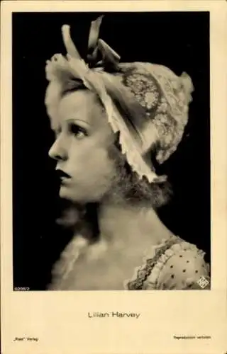 Ak Schauspielerin Lilian Harvey, Portrait, Hut