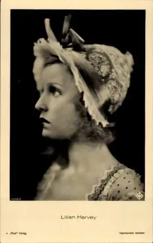 Ak Schauspielerin Lilian Harvey, Portrait, Hut