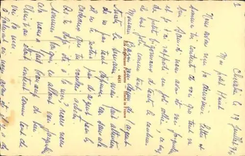 Künstler Ak Au Berry, Paar in Trachten