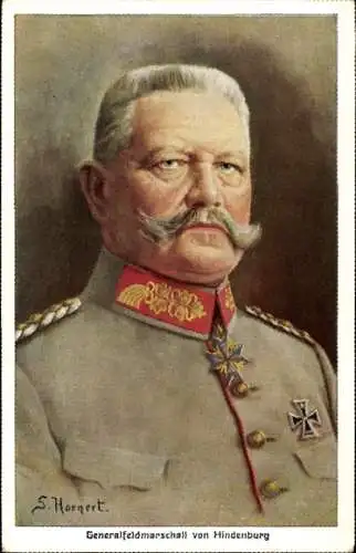 Künstler Ak Hornert, G., Generalfeldmarschall Paul von Hindenburg, Portrait