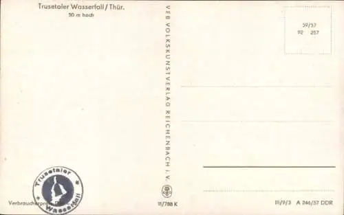Ak Trusetal in Thüringen, Trusetaler Wasserfall, Trusentaler Wasserfall