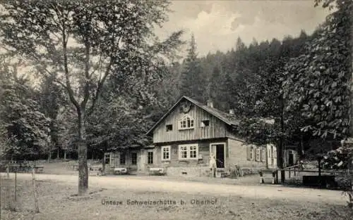 Ak Oberhof im Thüringer Wald, untere Schweizerhütte